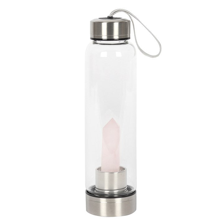 Rose Quartz Purifying Glass Water Bottle-Sociodigi