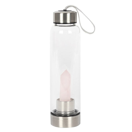 Rose Quartz Purifying Glass Water Bottle-Sociodigi
