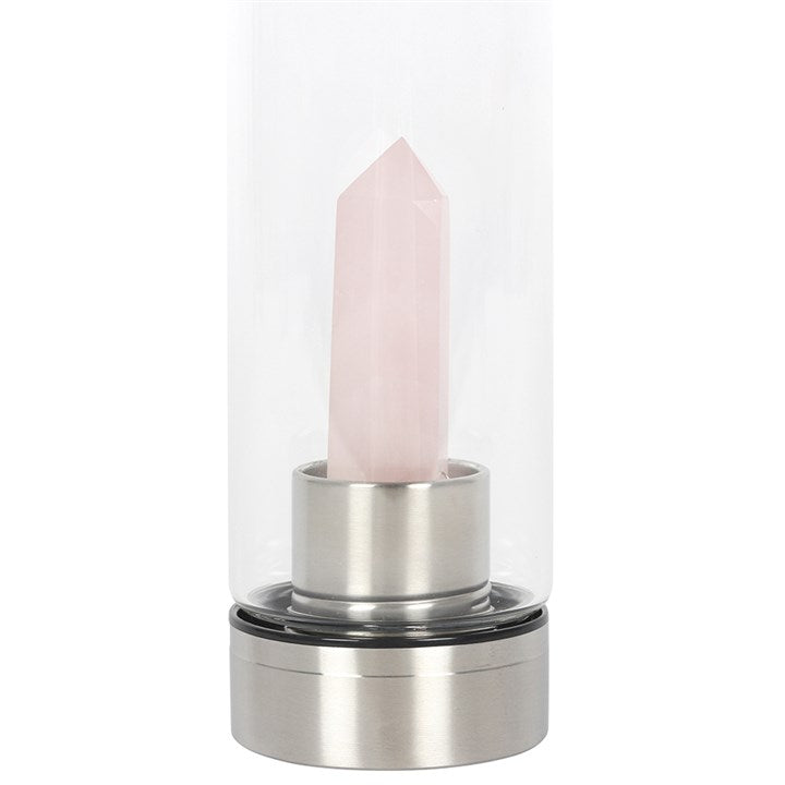 Rose Quartz Purifying Glass Water Bottle-Sociodigi