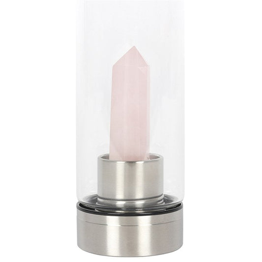 Rose Quartz Purifying Glass Water Bottle-Sociodigi