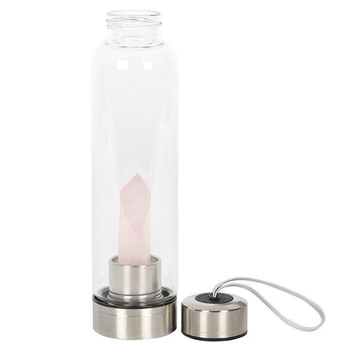 Rose Quartz Purifying Glass Water Bottle-Sociodigi
