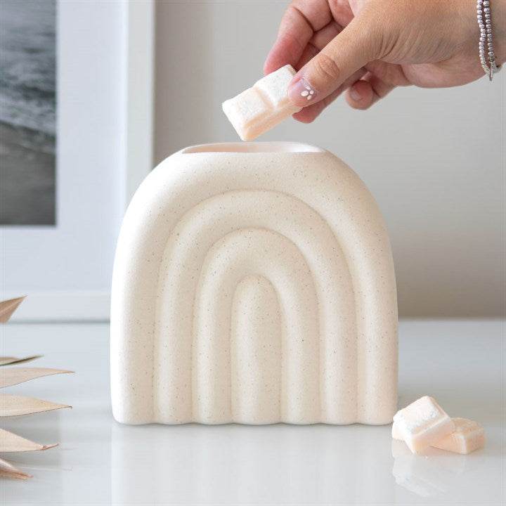 Cream Speckle Arch Oil Burner – Modern Wax Melt & Oil Warmer-Sociodigi