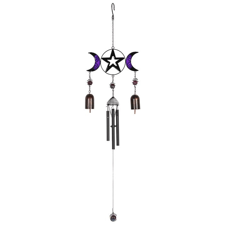 Triple Moon Windchime with Bells-Sociodigi