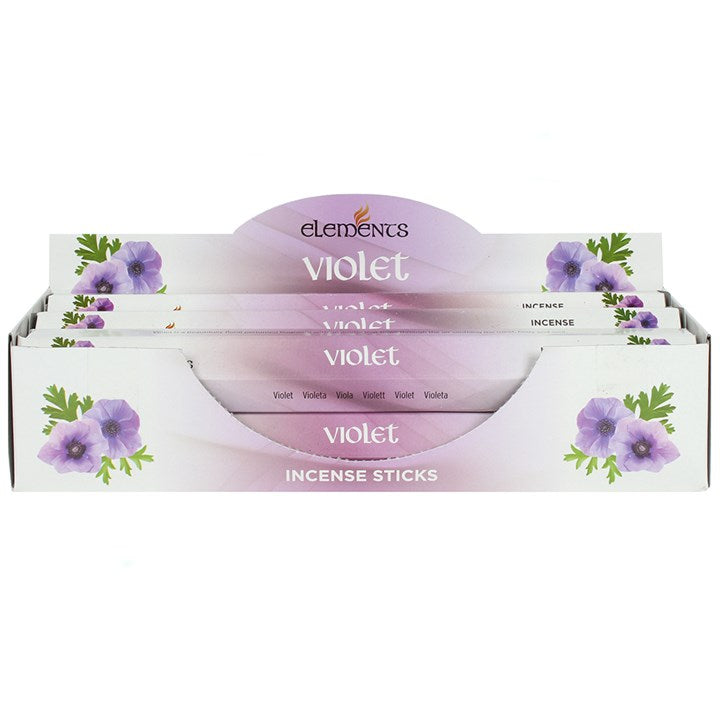Set of 6 Packets of Elements Violet Incense Sticks N/A