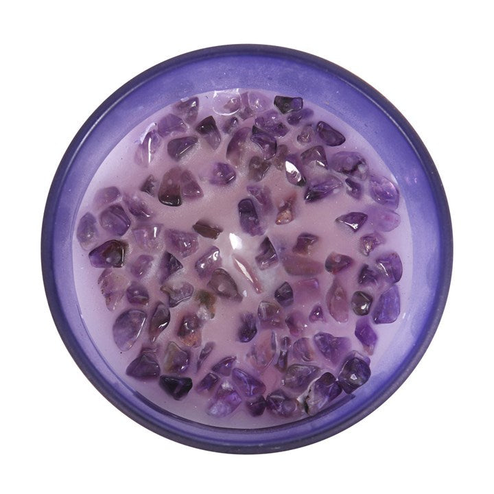 Third Eye Chakra Lavender Crystal Chip Candle N/A