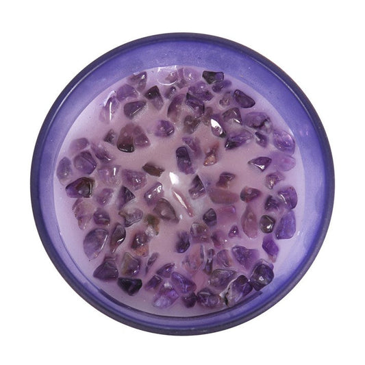 Third Eye Chakra Lavender Crystal Chip Candle N/A