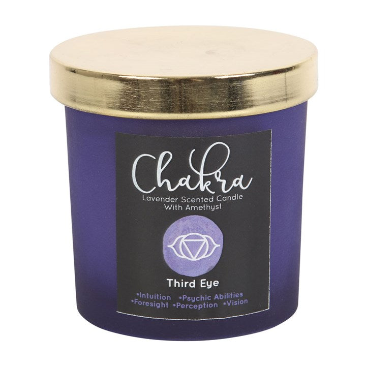 Third Eye Chakra Lavender Crystal Chip Candle N/A
