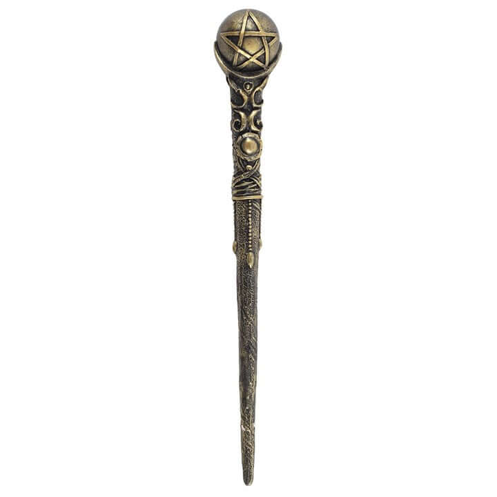 Decorative pen with a pentagram design on a white background