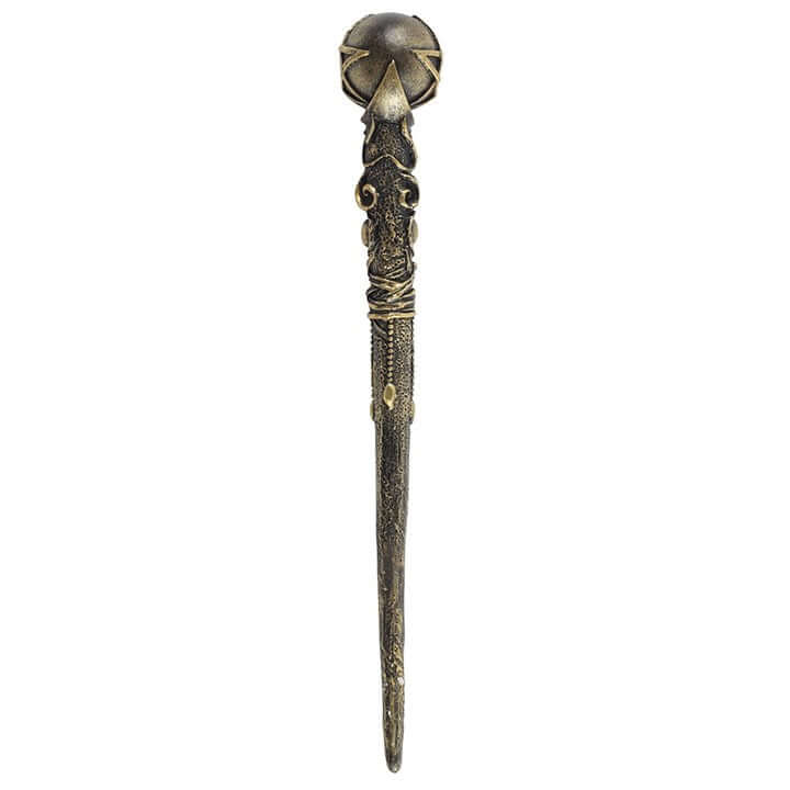 Decorative staff with intricate design on a white background