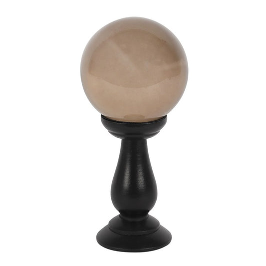 Small Smoke Grey Crystal Ball on Stand – Fortune Telling & Mystical Home Décor-Sociodigi