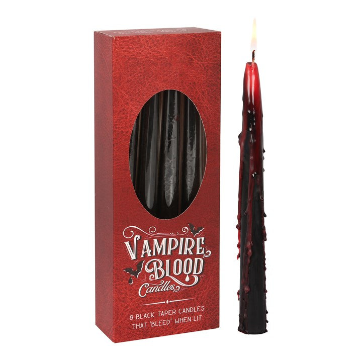 Set of 8 Vampire Blood Taper Candles Gothic & Halloween Décor-Sociodigi