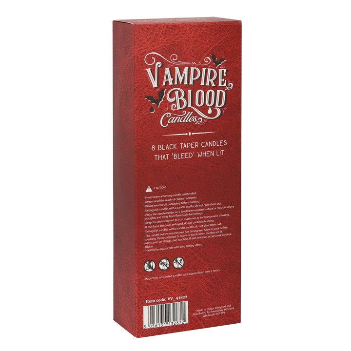 Set of 8 Vampire Blood Taper Candles Gothic & Halloween Décor-Sociodigi