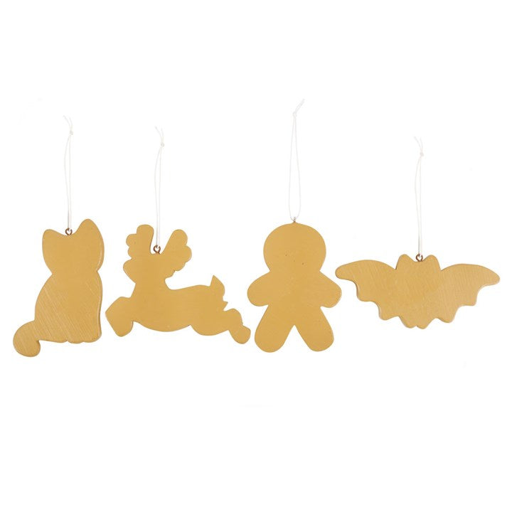 Set of 4 Creepy Skeleton Cookie Ornaments N/A
