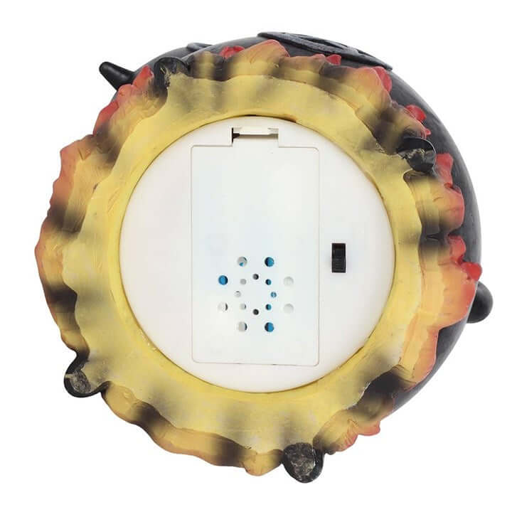 Round electronic device with colorful border on a white background