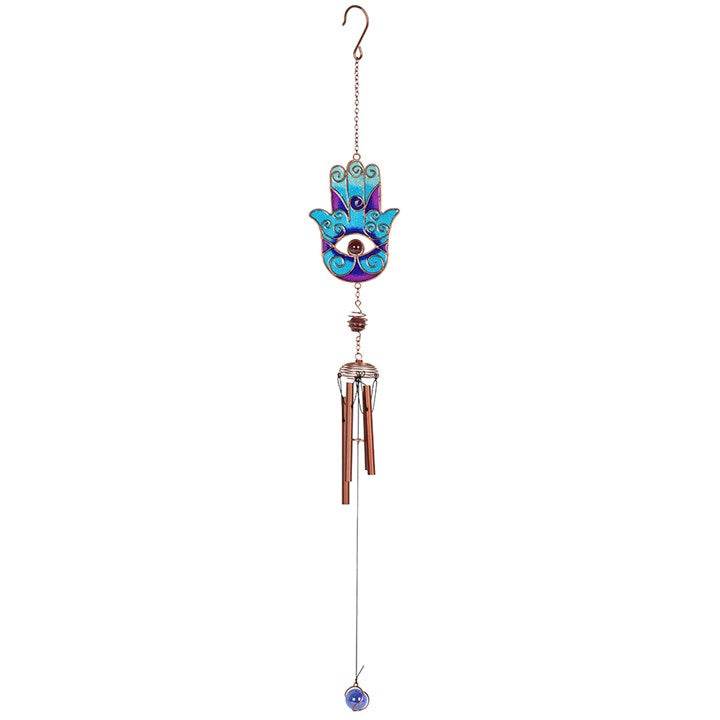 Blue Hand of Hamsa Windchime Spiritual Garden & Home Décor-Sociodigi