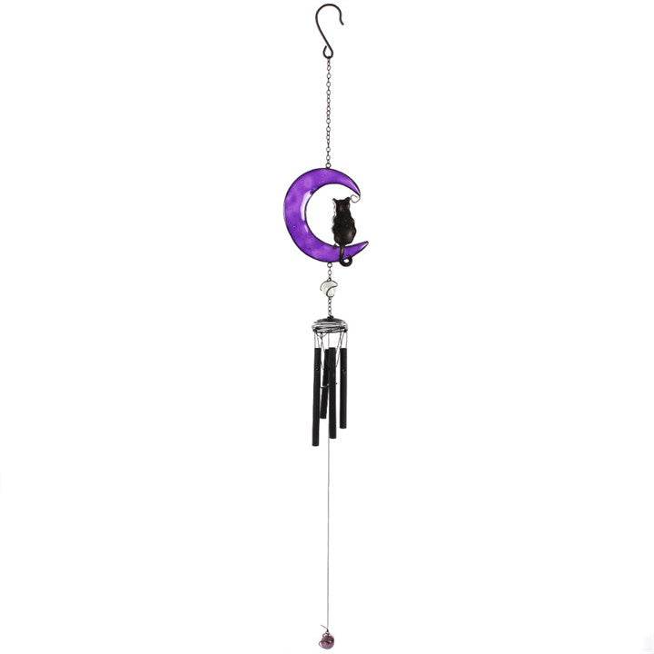 Black Cat Windchime – Handcrafted Metal, Glass & Resin-Sociodigi