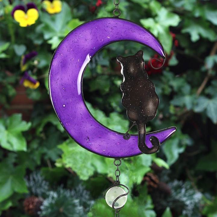 Black Cat Windchime – Handcrafted Metal, Glass & Resin-Sociodigi