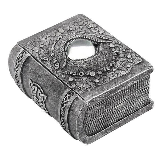 Dragon Eye Resin Storage Box – Book-Shaped Fantasy Storage for Crystals, Tarot & Keepsakes-Sociodigi