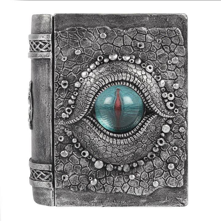 Dragon Eye Resin Storage Box – Book-Shaped Fantasy Storage for Crystals, Tarot & Keepsakes-Sociodigi