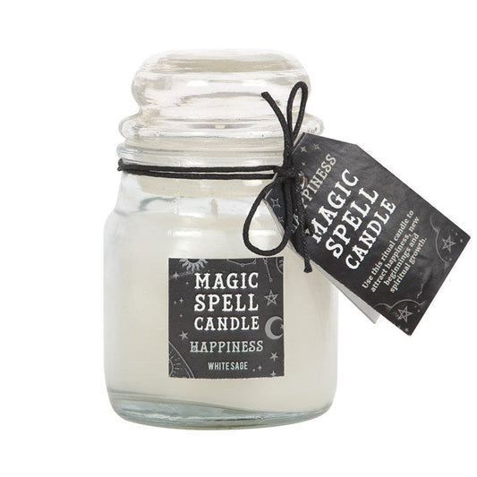 White Sage 'Happiness' Spell Candle Jar N/A
