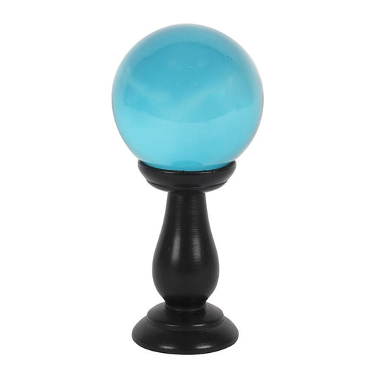Small Teal Crystal Ball on Stand – Fortune Telling & Mystical Home Décor-Sociodigi