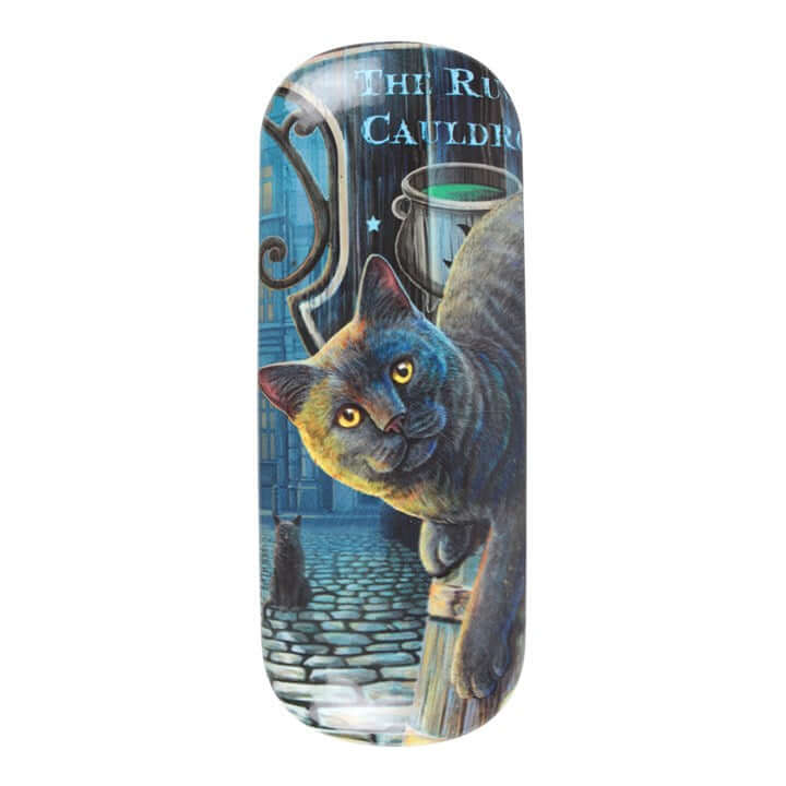 Cat-themed product packaging with a cat and potion design on a white background
