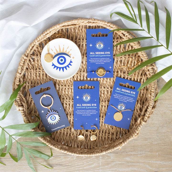 All Seeing Eye Necklace & Dish Gift Set Protection & Positive Energy-Sociodigi