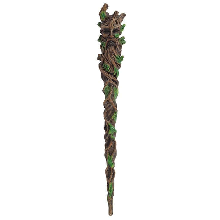 Decorative staff with tree-like design on a white background
