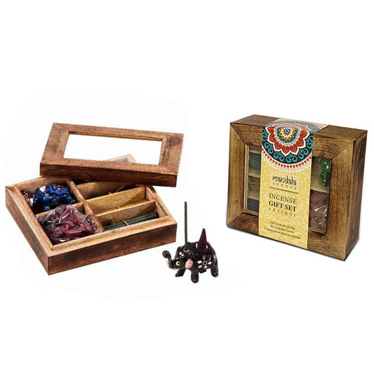 Mandala Incense Gift Set in Wooden Gift Box-Sociodigi