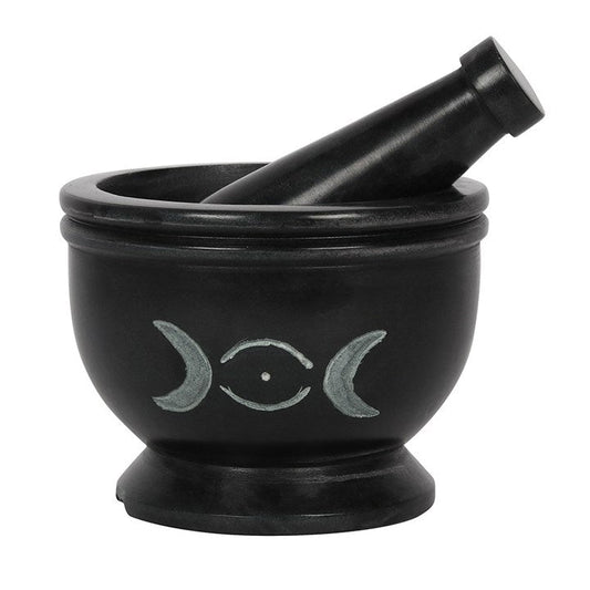 Soap Stone Triple Moon Pestle and Mortar-Sociodigi