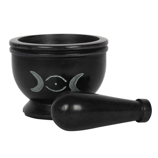 Soap Stone Triple Moon Pestle and Mortar-Sociodigi