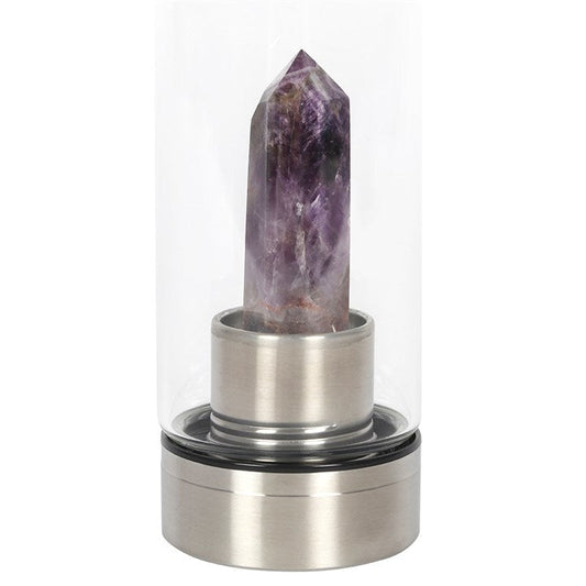 Amethyst Calming Glass Water Bottle-Sociodigi