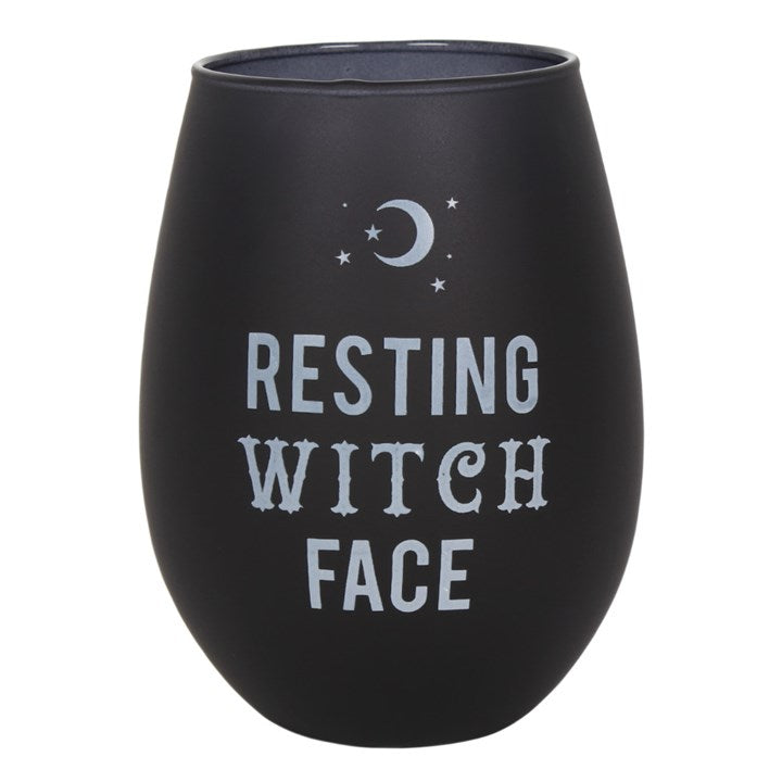 Resting Witch Face Stemless Wine Glass N/A