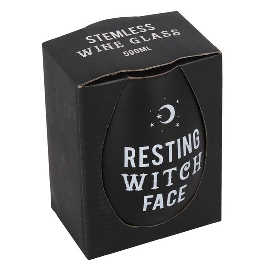 Resting Witch Face Stemless Wine Glass N/A