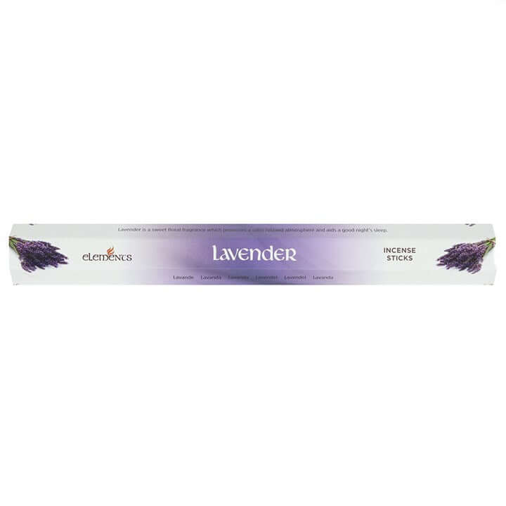 Box of Clarys lavender incense sticks on a white background