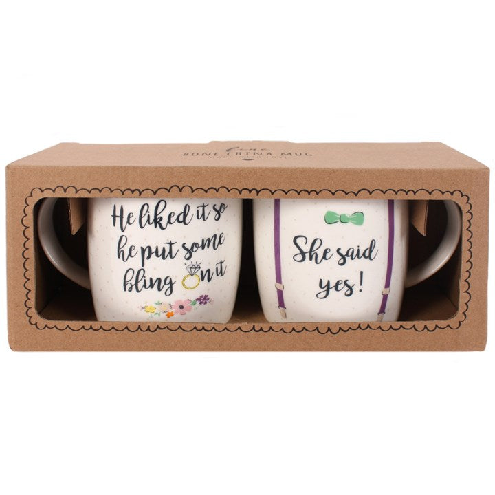 Set of 2 She Said Yes Mugs N/A