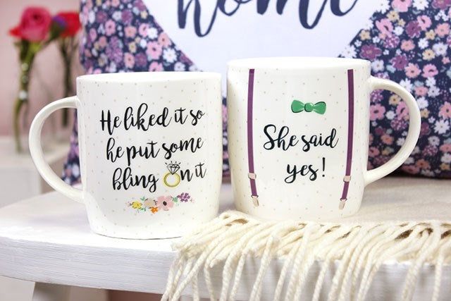 Set of 2 She Said Yes Mugs N/A