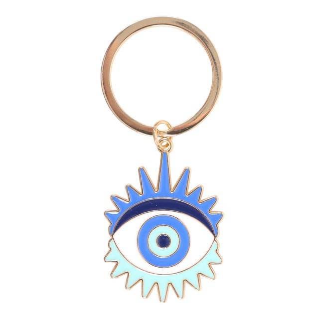 Set of 24 All Seeing Eye Keyrings on Display – Protection & Good Luck Talismans-Sociodigi