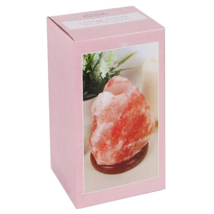 Pink box with a picture of a pink crystal on a white background
