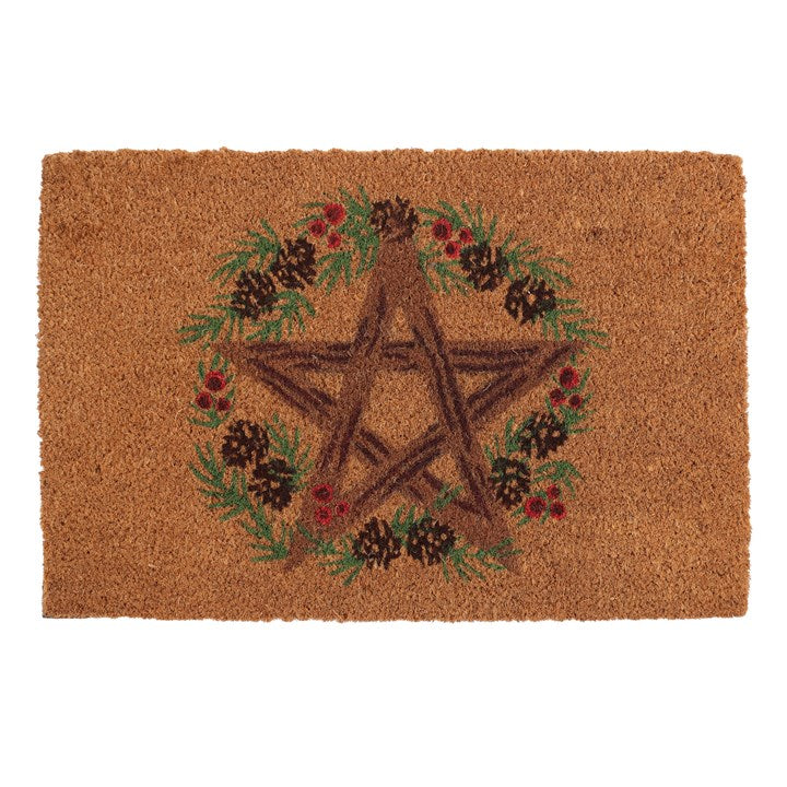 Natural Winter Solstice Pentagram Doormat N/A