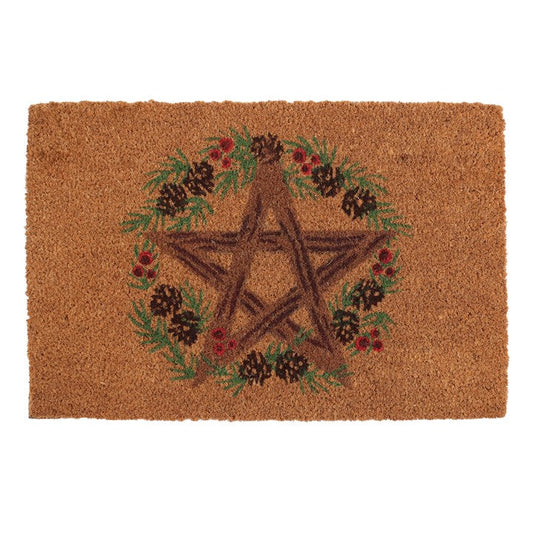 Natural Winter Solstice Pentagram Doormat N/A