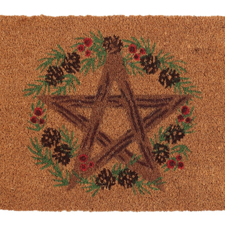 Natural Winter Solstice Pentagram Doormat N/A