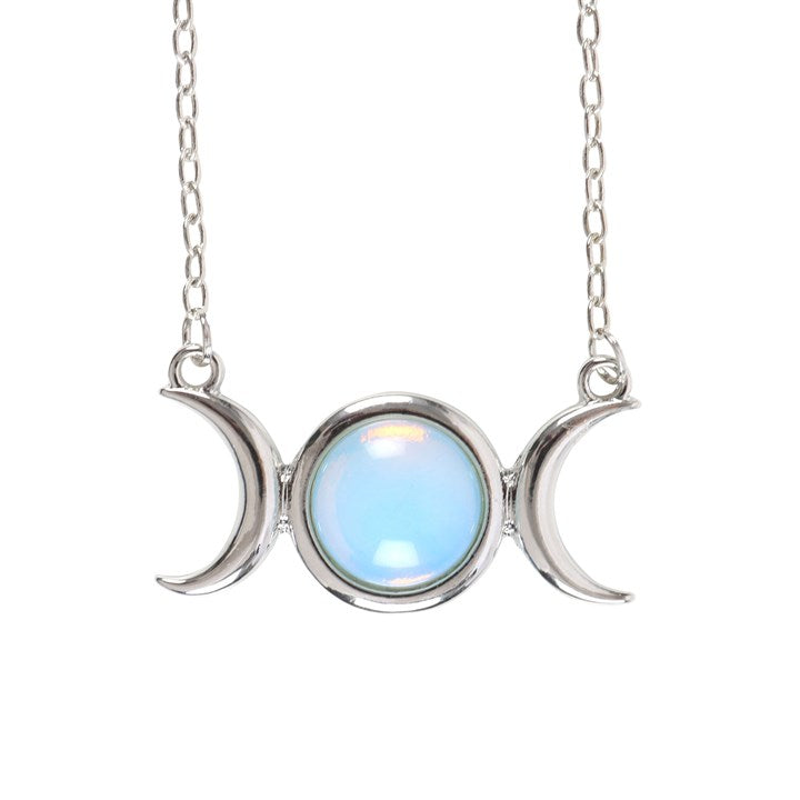 Opalite Triple Moon Necklace Card N/A