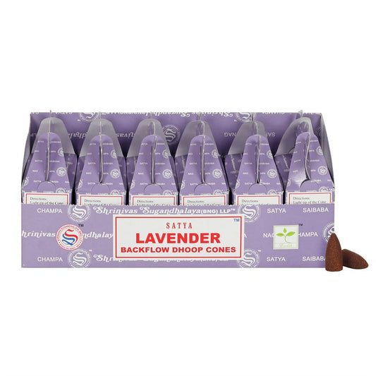 Satya Lavender Backflow Dhoop Cones – Set of 6 Packs | 144 Cones-Sociodigi