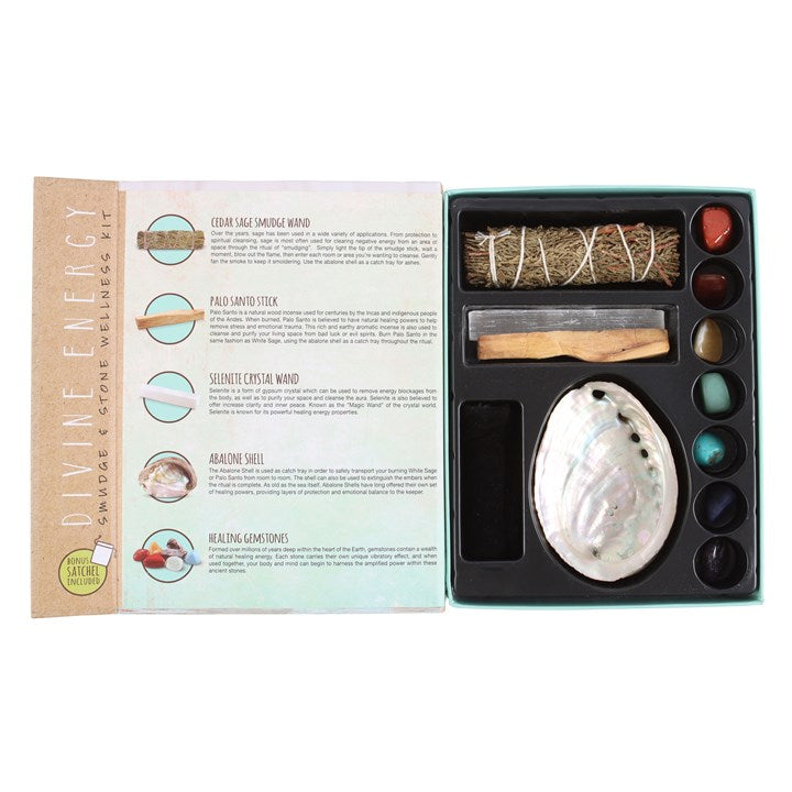 Divine Energy Smudge and Stone Wellness Kit N/A
