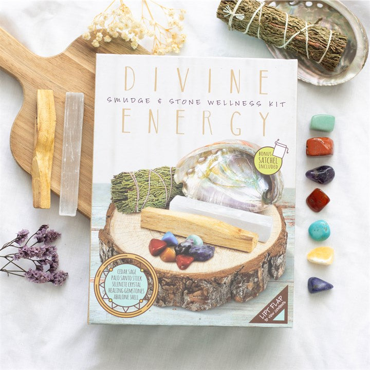 Divine Energy Smudge and Stone Wellness Kit N/A