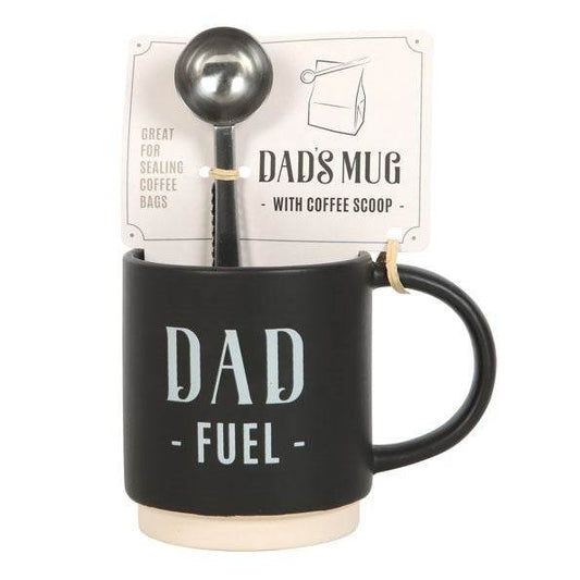 Dad Fuel Mug with Coffee Scoop Clip – Fun Gift for Coffee-Loving Dads-Sociodigi