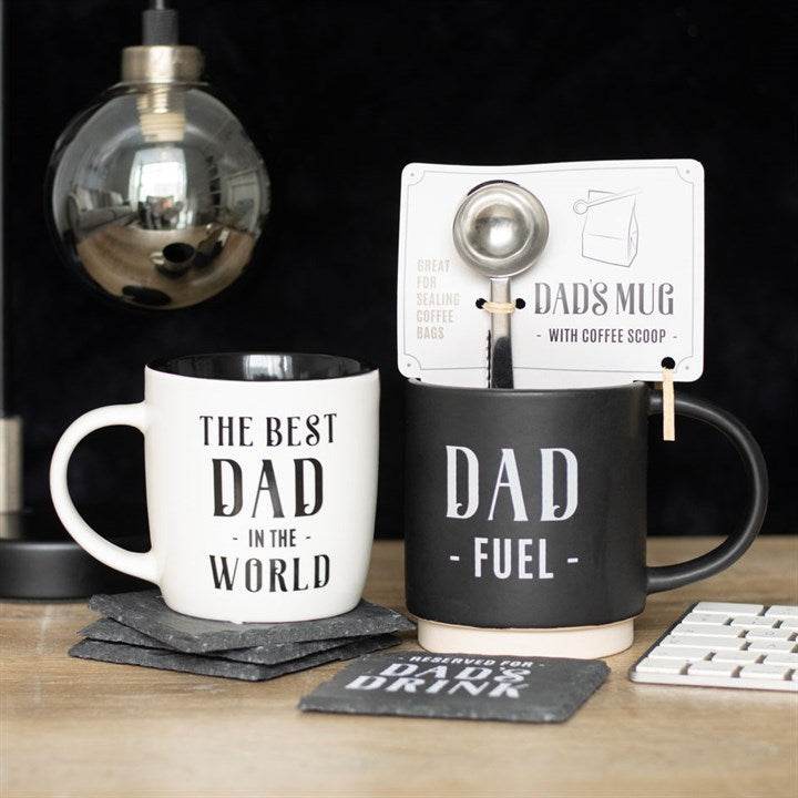 Dad Fuel Mug with Coffee Scoop Clip – Fun Gift for Coffee-Loving Dads-Sociodigi