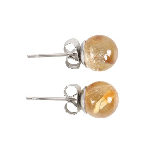 Citrine Semi Precious Crystal Earrings N/A