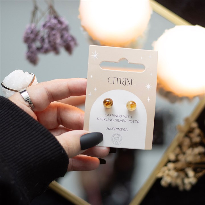 Citrine Semi Precious Crystal Earrings N/A